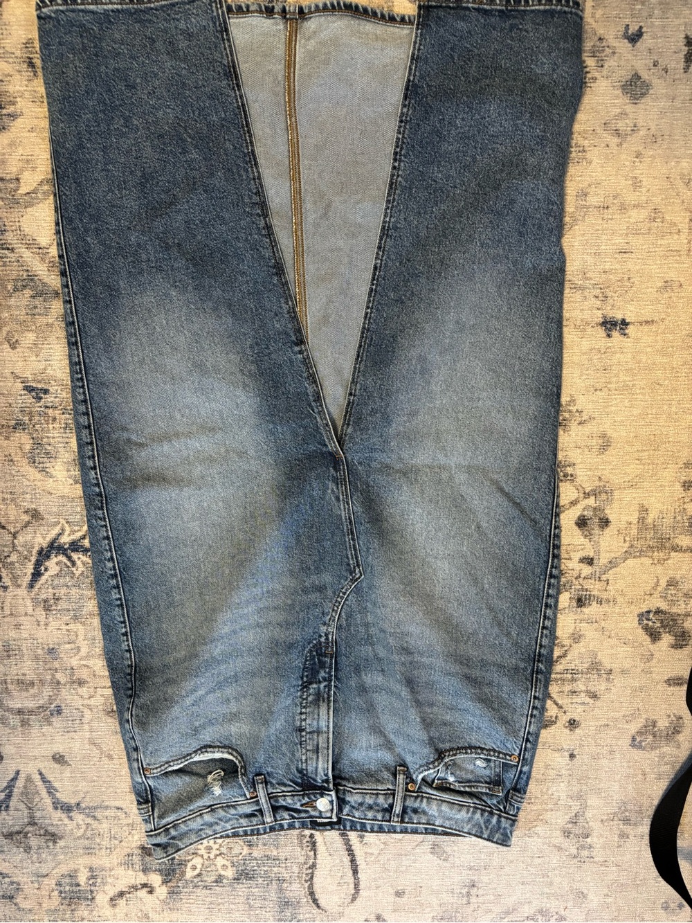 Express Denim Maxi Skirt in Faded Blue